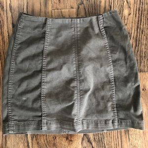 Army green free people skirt